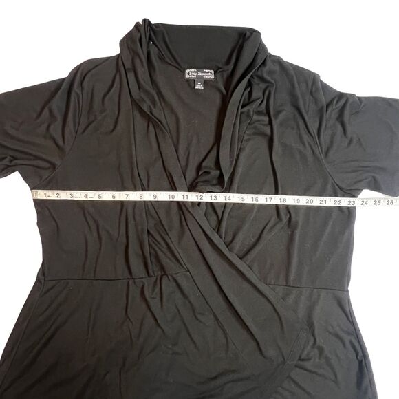 Lucky Diamond Cardigan Womens 3X Black Open Front Asymmetrical Relaxed Duster - Picture 4 of 10